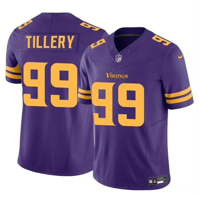 Youth Minnesota Vikings #99 Jerry Tillery Purple 2023 F.U.S.E. Color Rush Untouchable Limited Stitched Jersey